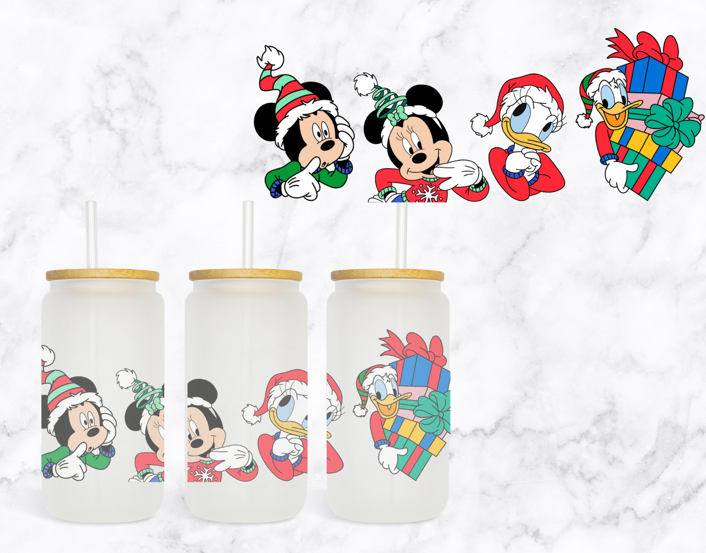 Mouse Gang Christmas 24 Glass Cup