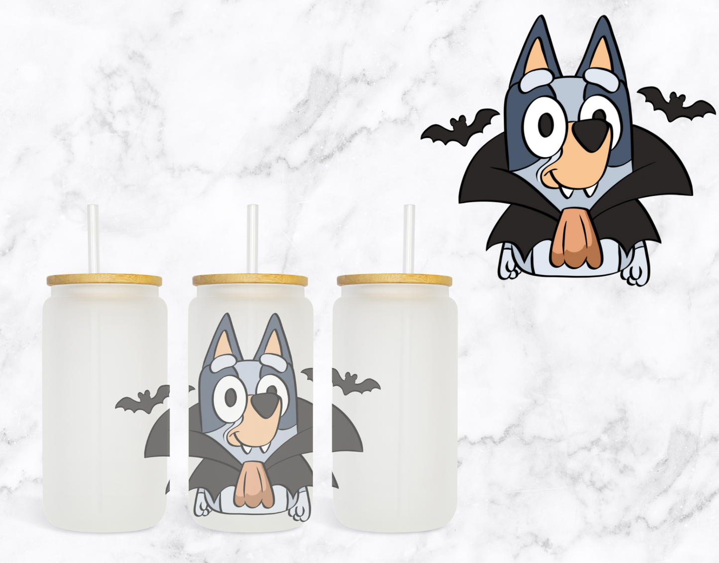 Vampire Pup Glass Cup