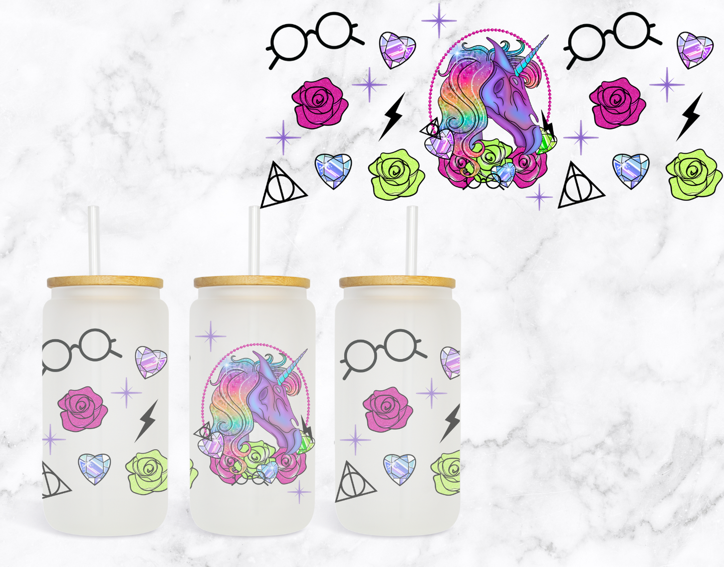 LF + HP Mashup - Unicorn Glass Cup