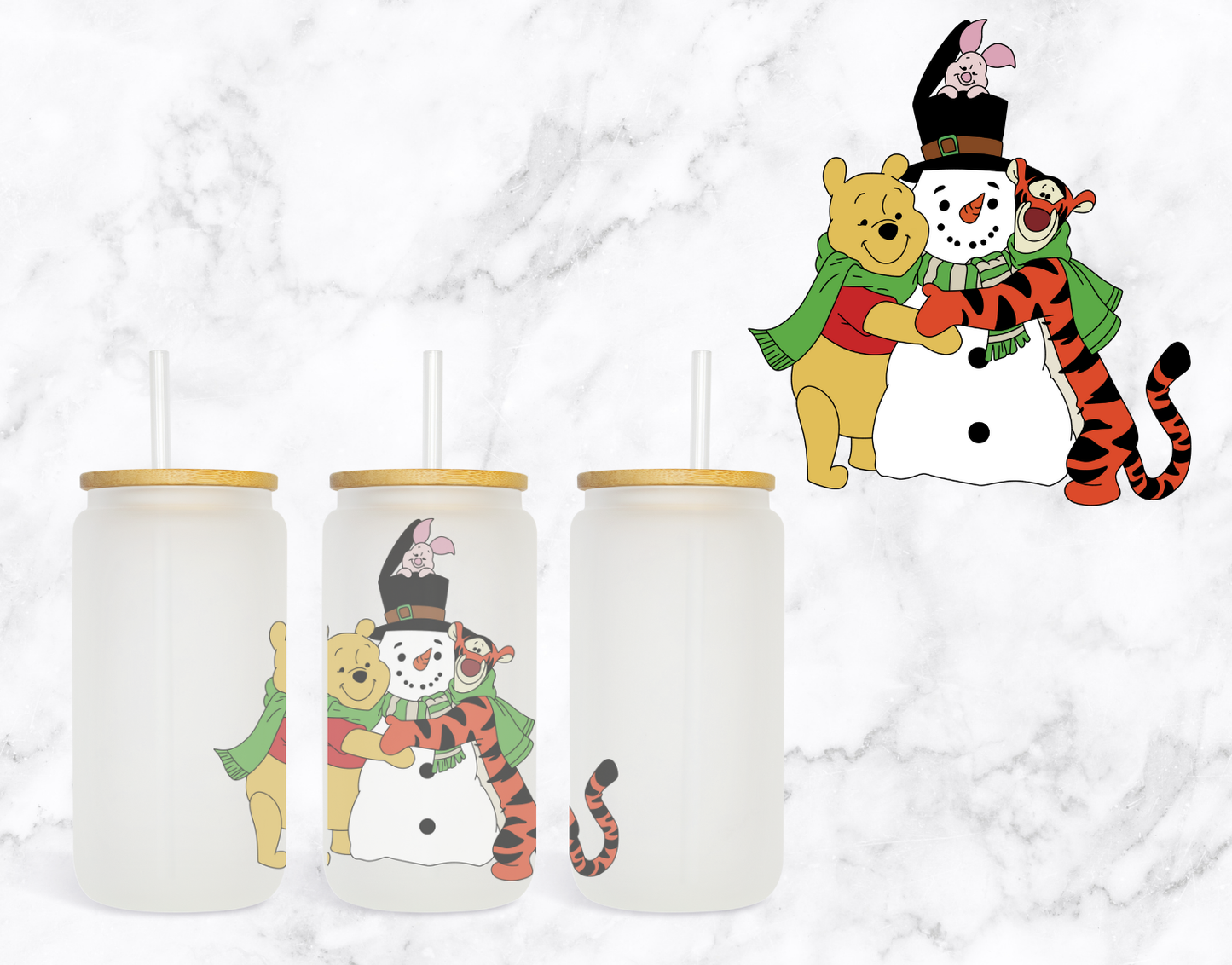 Bear Christmas Glass Cup