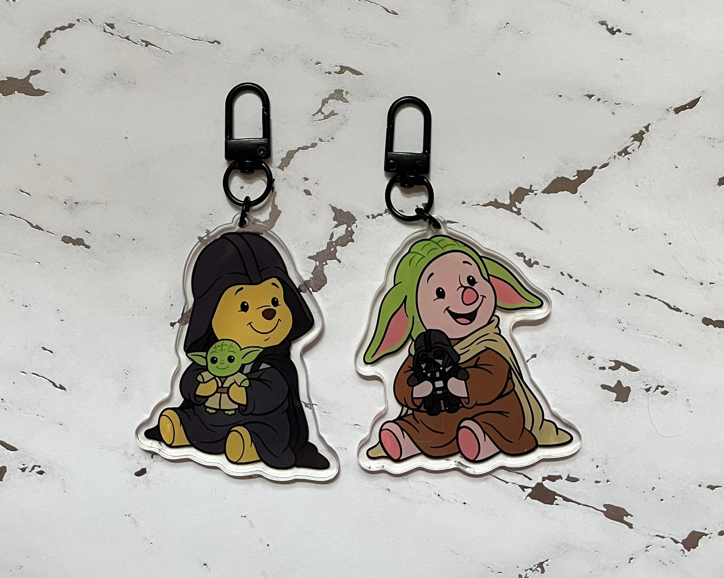 Space Bear and Pig Acrylic Keychain