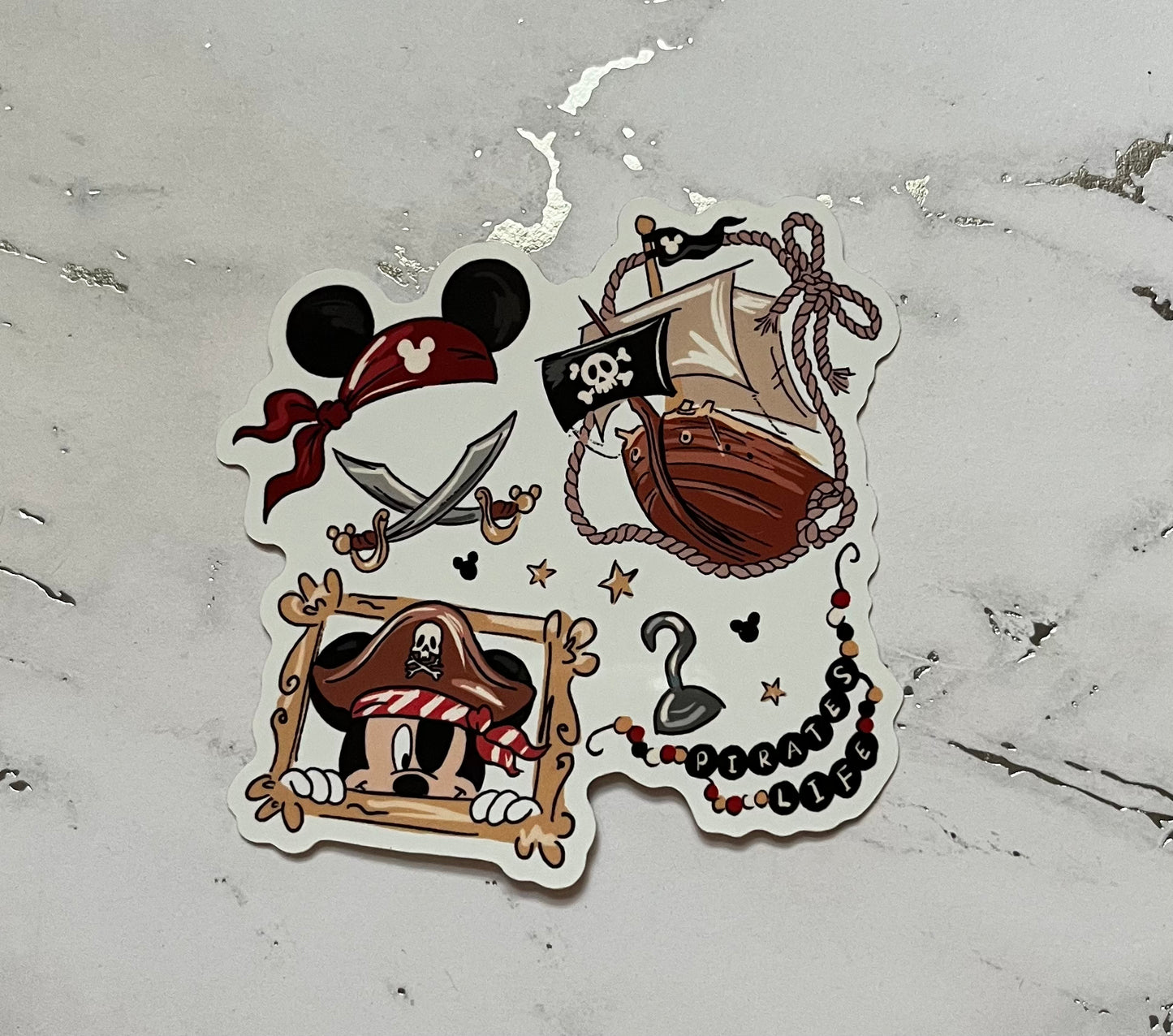 Pirate Mouse Waterproof Vinyl Sticker