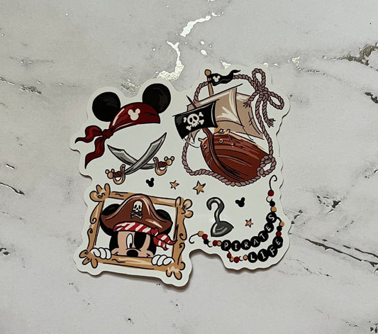Pirate Mouse Waterproof Vinyl Sticker