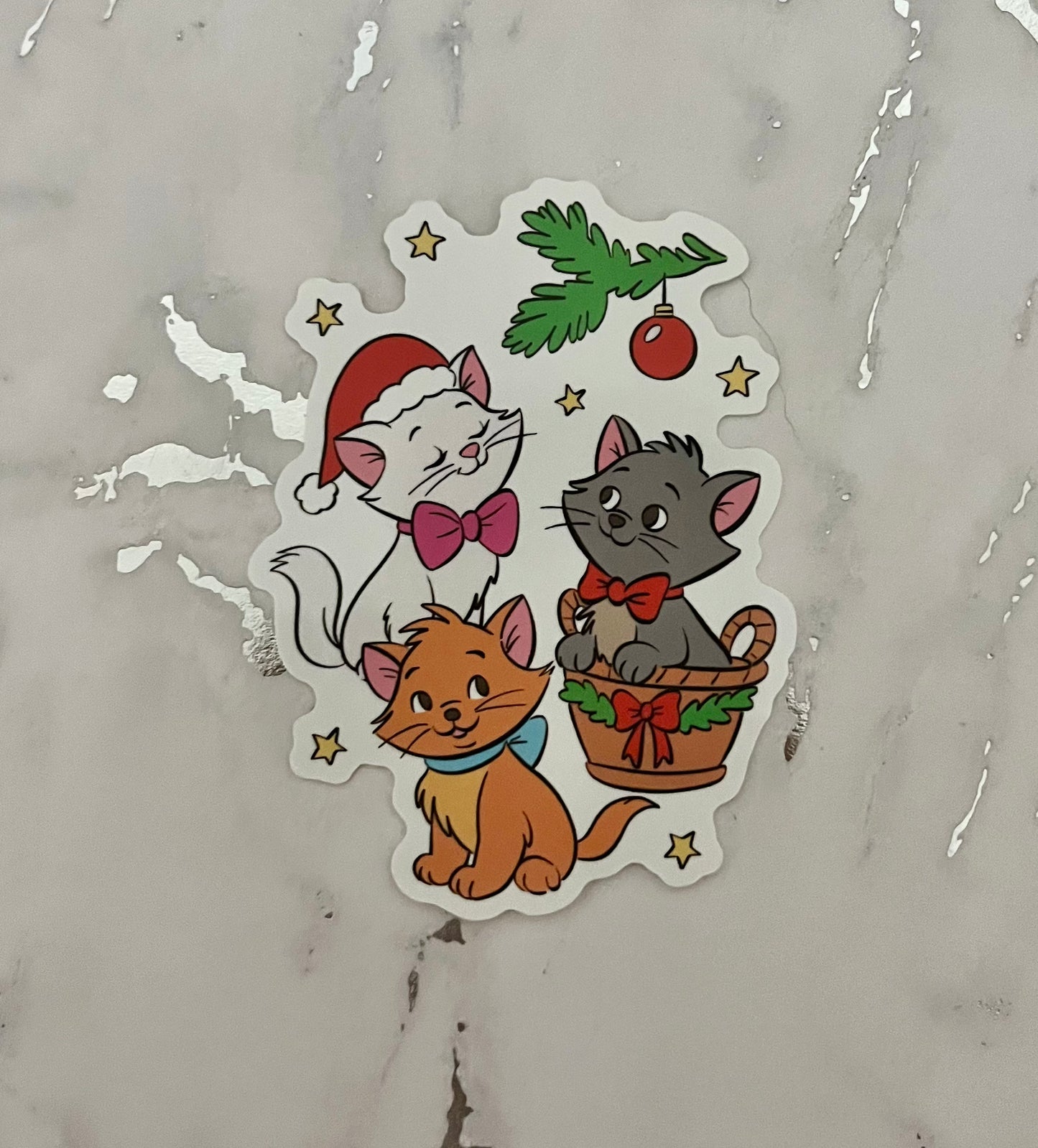 Kitty Christmas Waterproof Vinyl Sticker