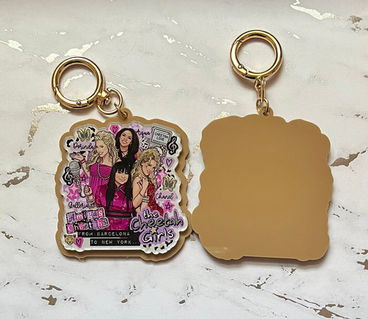 Cheetah Stacked Acrylic Keychain