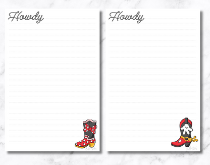 Western Boots Notepad
