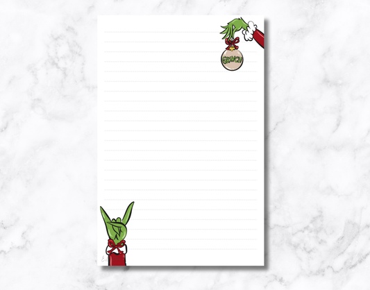 Grinch Christmas Notepad