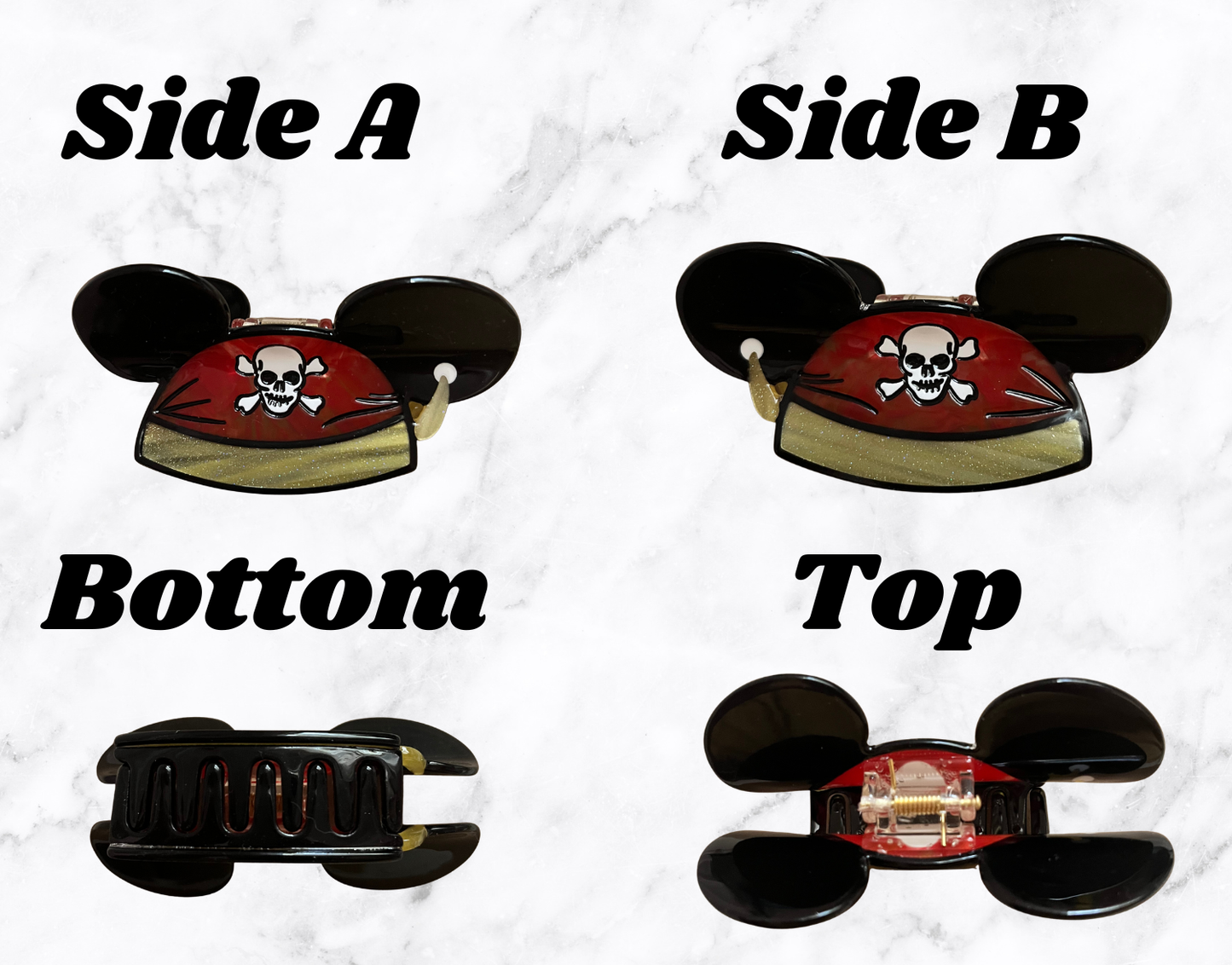 Pirate Mouse Hat Hair Clip **Exclusive Design** Comes with FREE matching sticker