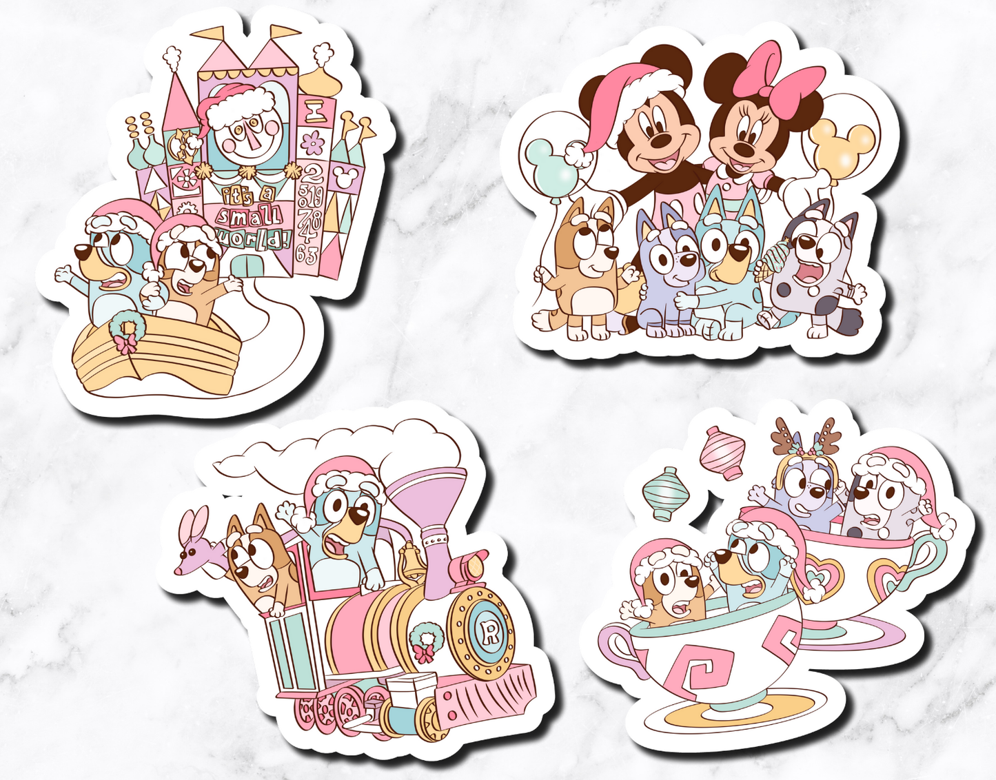 Pups at the Park - Christmas Stickers **set of 4 stickers**