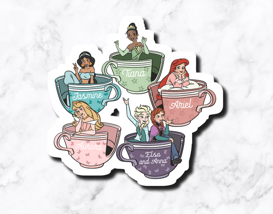 Princess Tea Cup Sticker