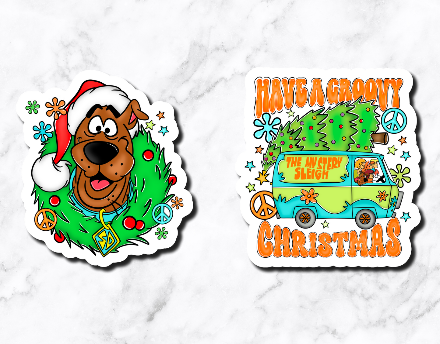 Groovy Christmas Sticker **set of 2**