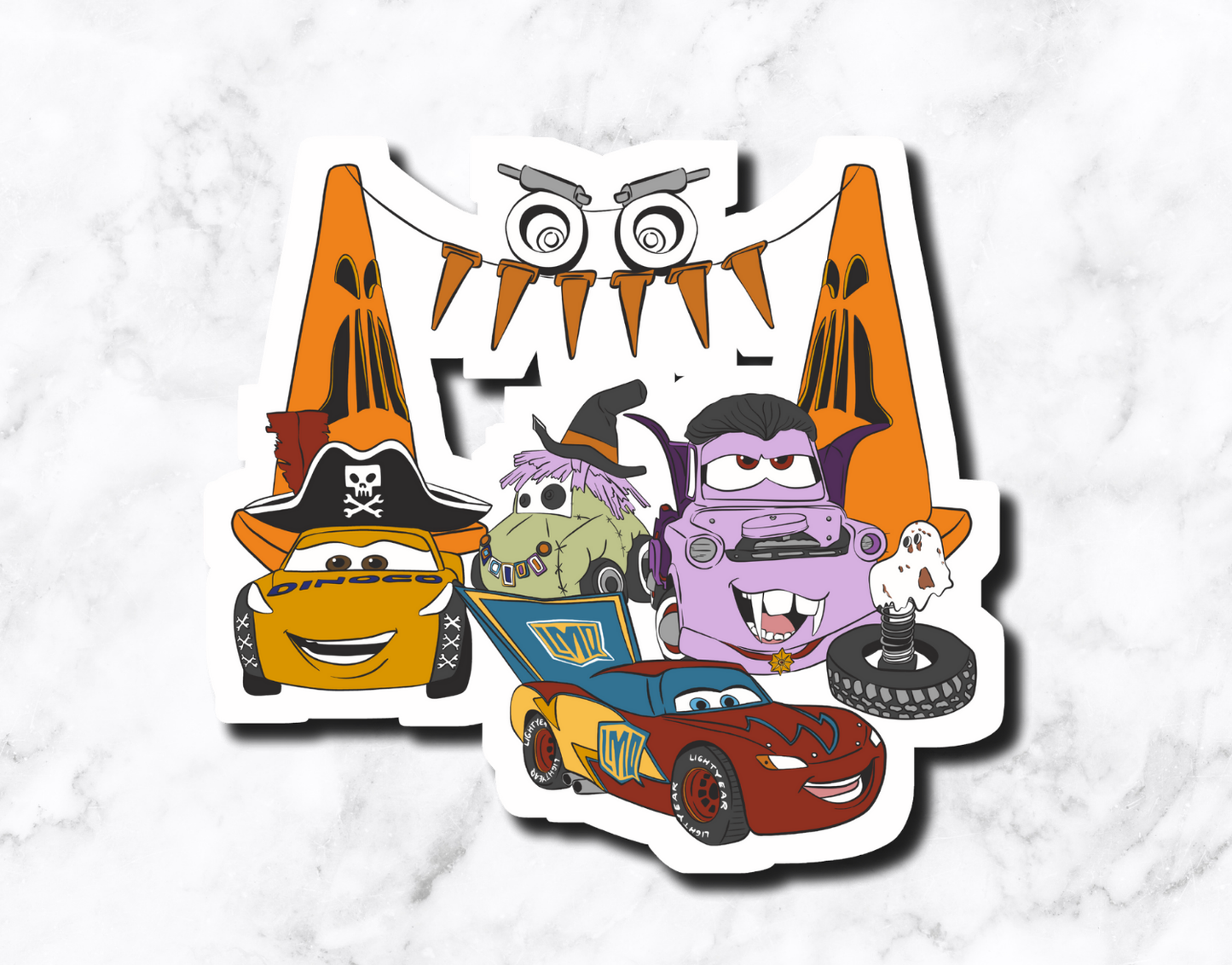 Spooky Cars Sticker