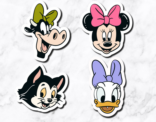 Mouse & Friends - The Girls  **Set of 4 stickers**