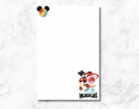 Pix Fest - Incredi Cars Notepad