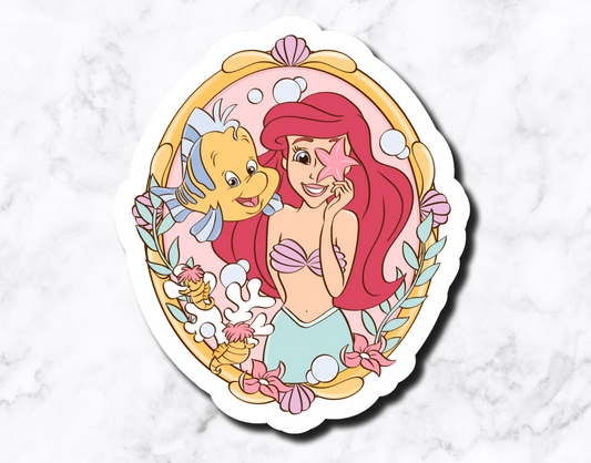 Mermaid Selfie Sticker OLD PAPER
