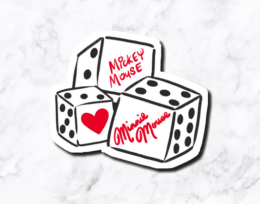 Magic Mouse Dice Sticker OLD PAPER