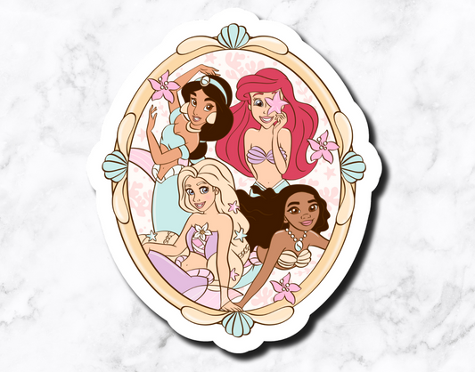 Mermaid Friends Sticker OLD PAPER