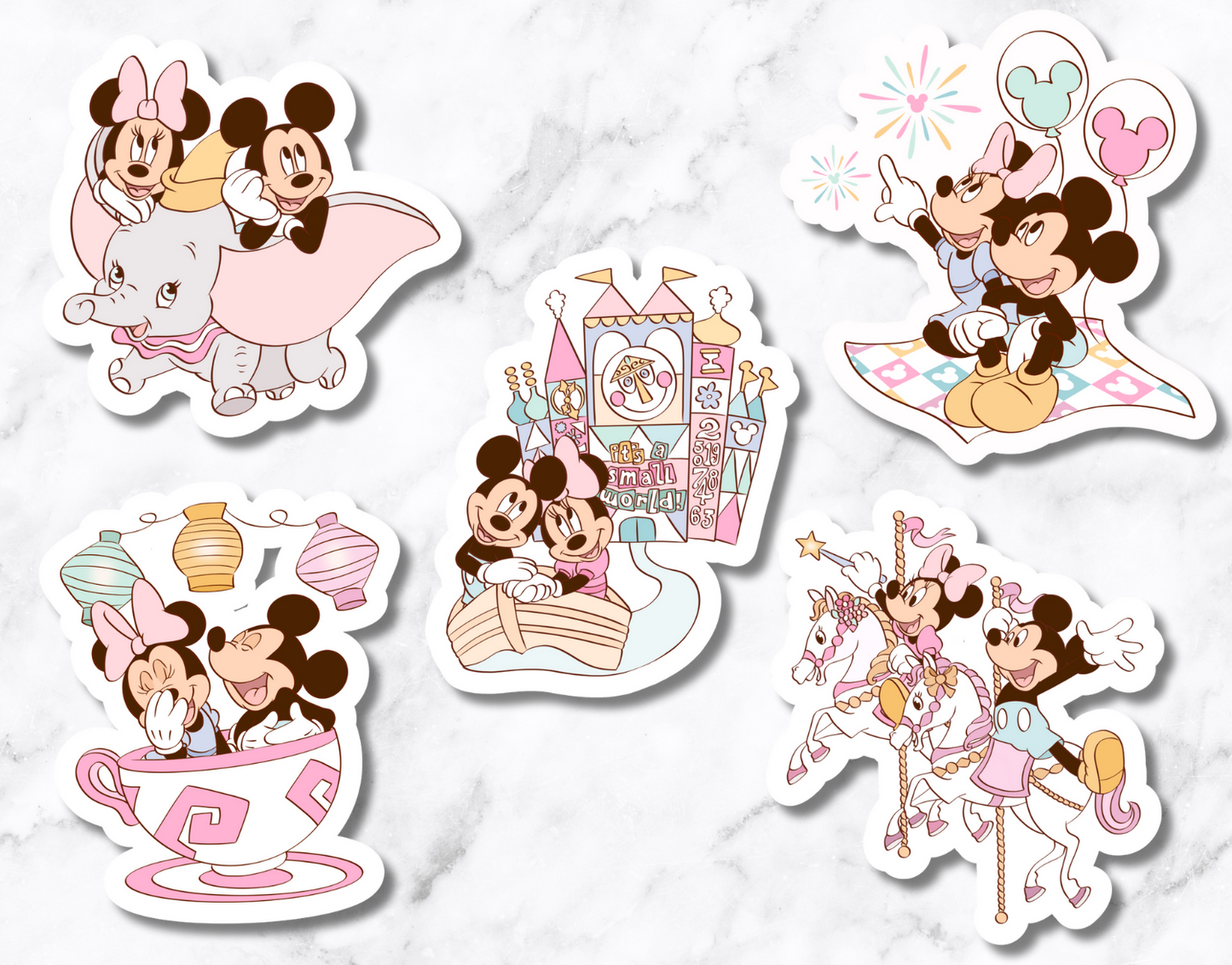 Mouse at the Parks **set of 5 stickers**