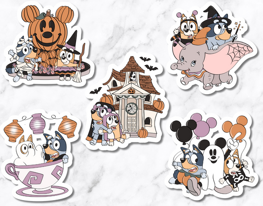 Pups at the Park - Halloween  Stickers **set of 5**