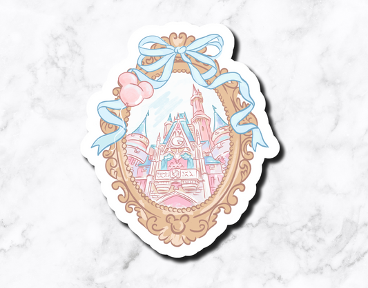 Magicland Castle Sticker **sticker has a subtle holographic shine** OLD PAPER