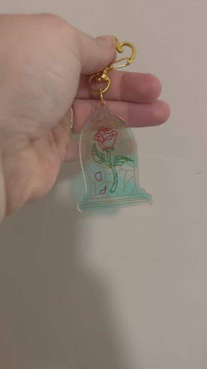 Enchanted Rose Acrylic Keychain **EXCLUSIVE DESIGN**