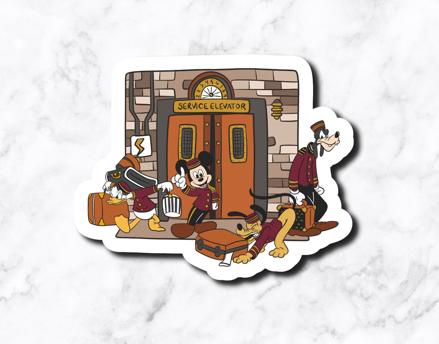 Hollywood Tower Mouse Mashup (set of 5 stickers)