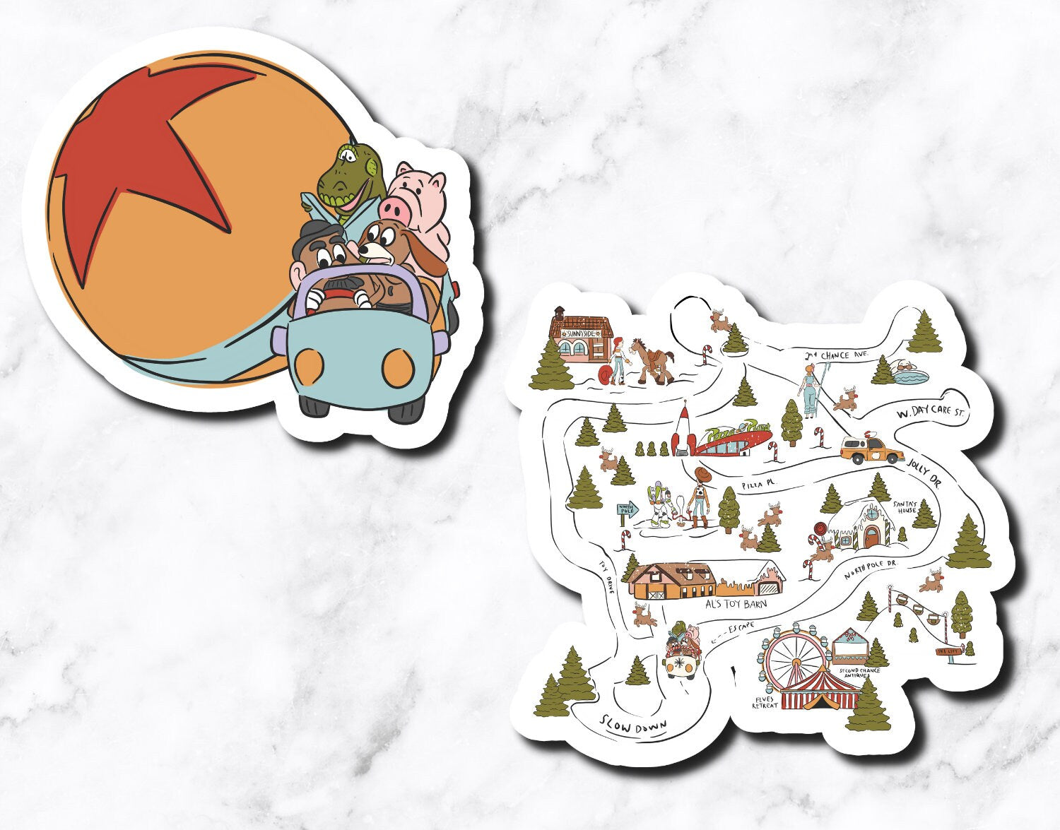 Toy Map (set of 2 stickers)