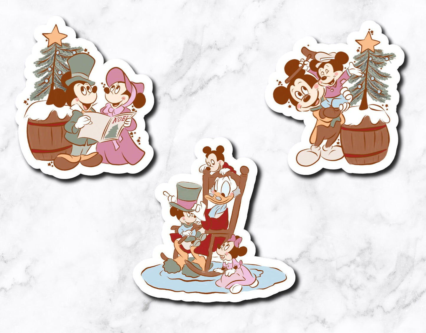 Christmas Mouse (set of 3 stickers)