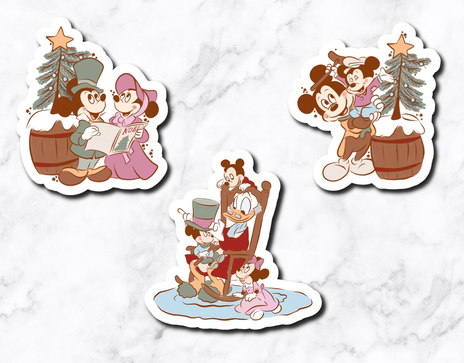 Christmas Mouse (set of 3 stickers)