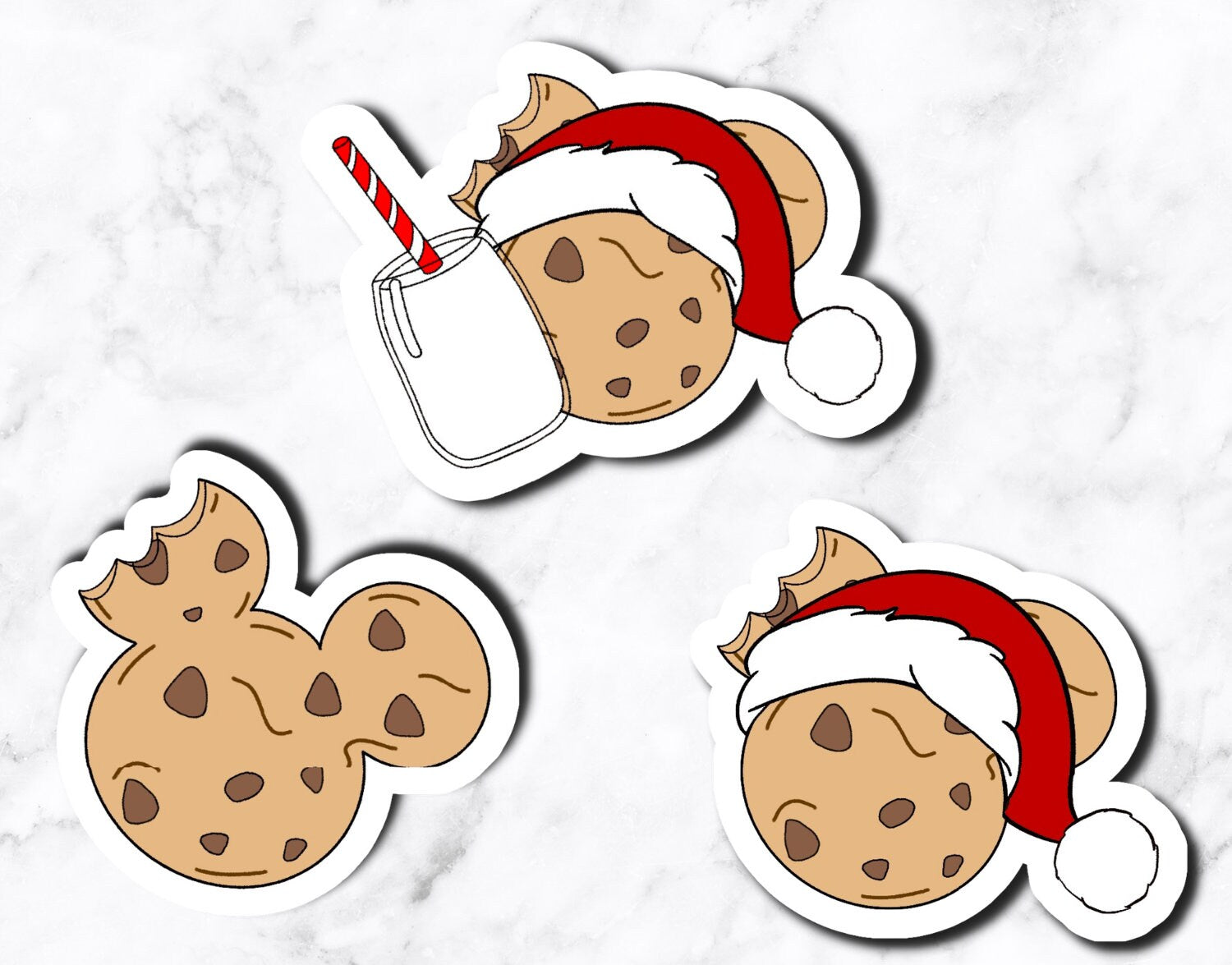 Santa Mouse Cookies **set of 3 stickers**