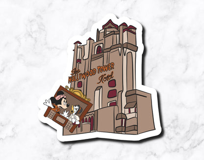 Hollywood Tower Mouse Mashup (set of 5 stickers)