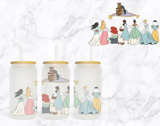 Princess Map Glass Jar