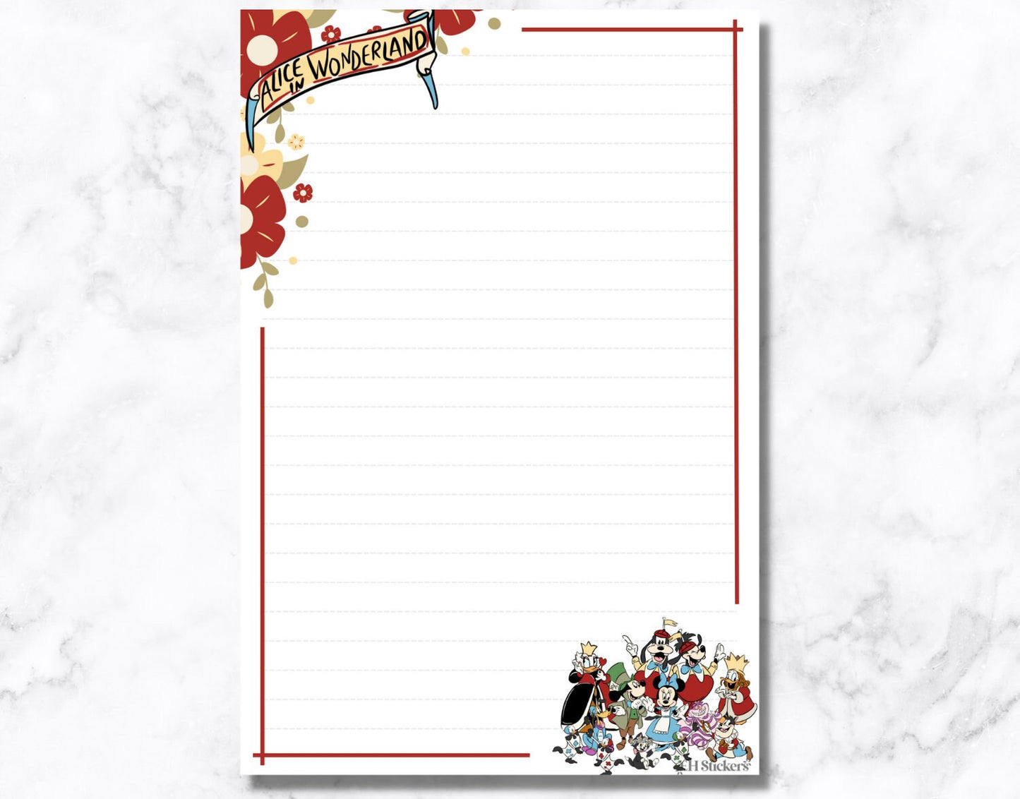 Wonderland Mouse Mashup Notepad