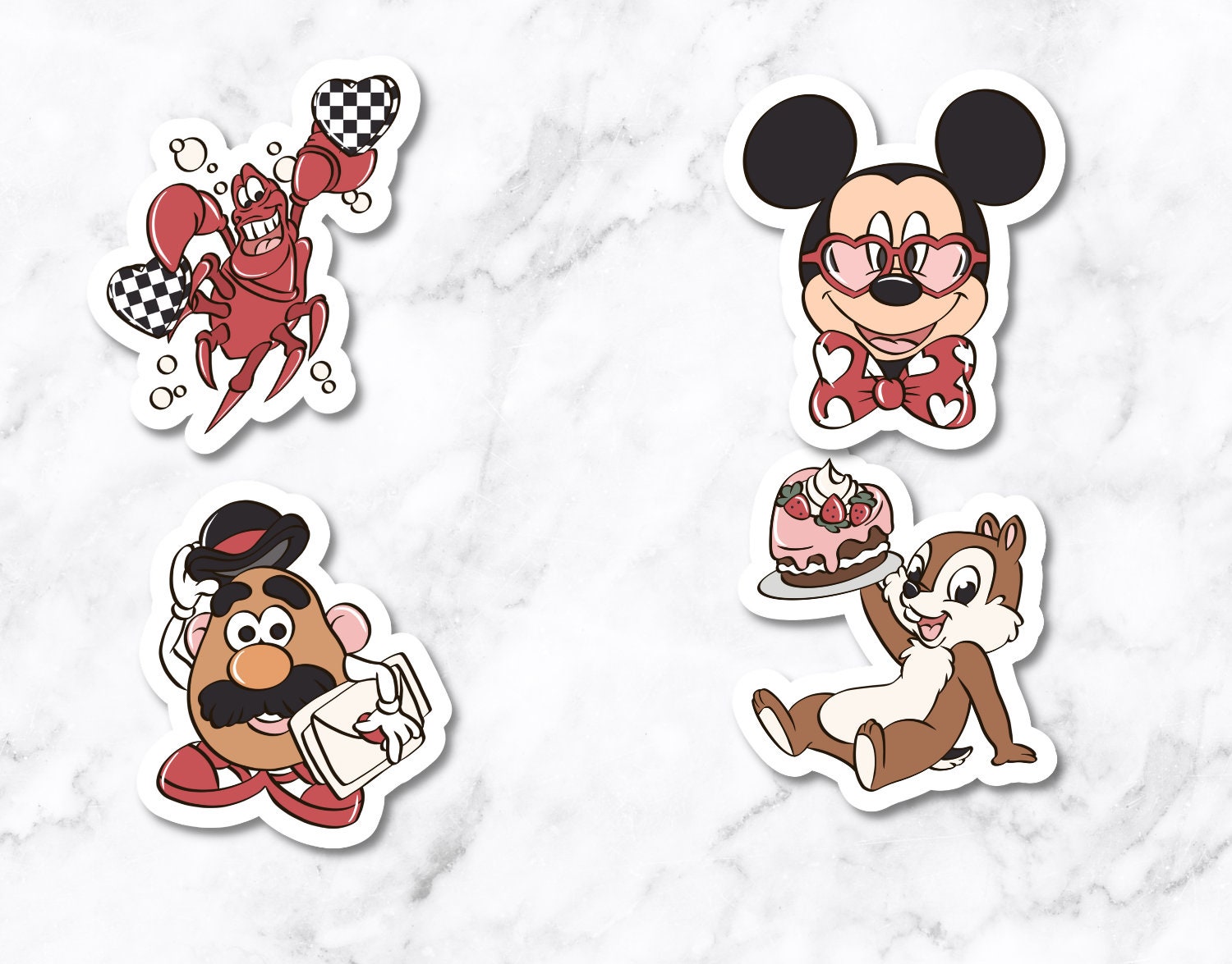 Magical Valentine **set of 4 stickers**