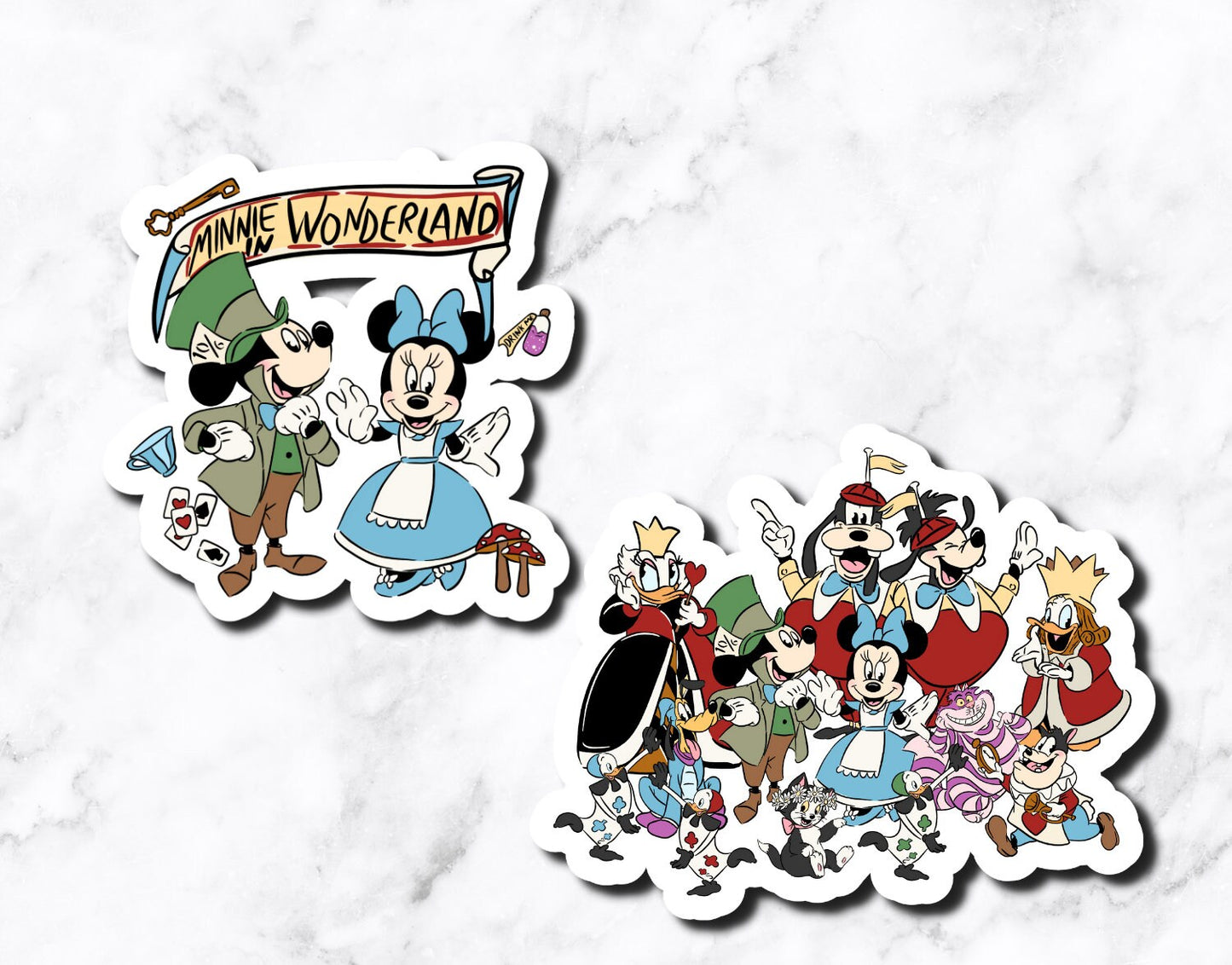 Wonderland Mouse Mashup **set of 2 stickers**