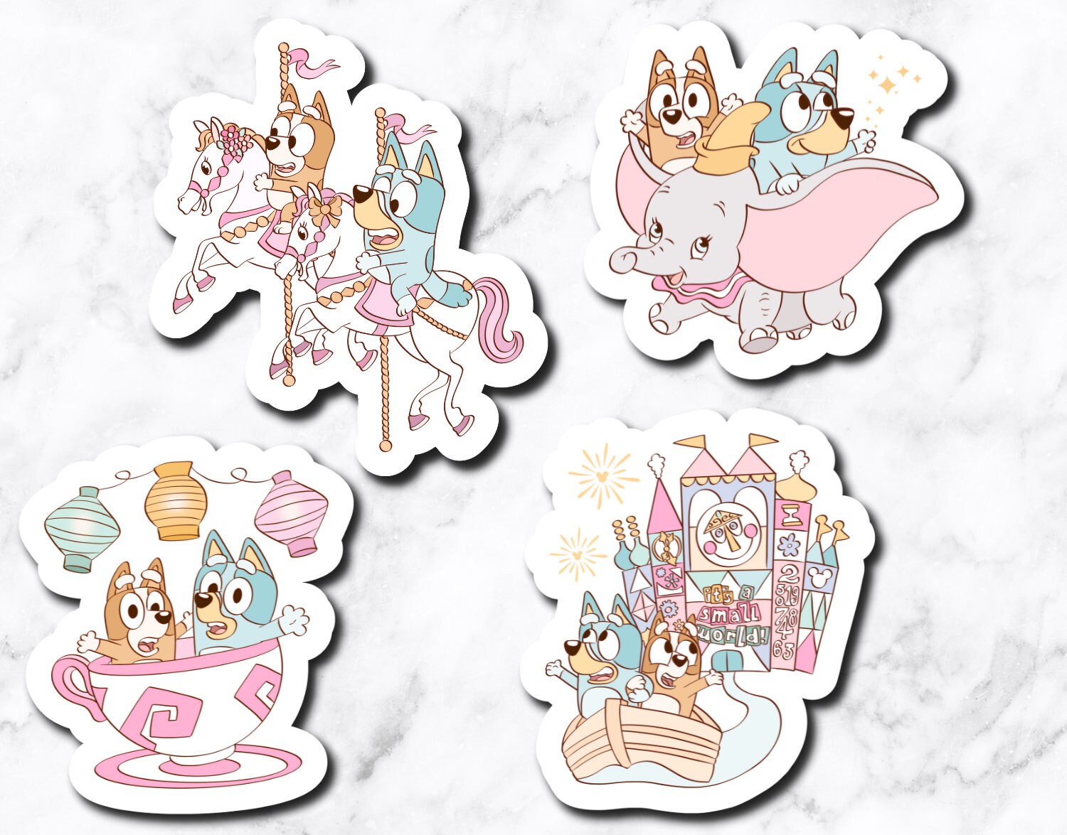 Pups at the Park **set of 4 stickers**